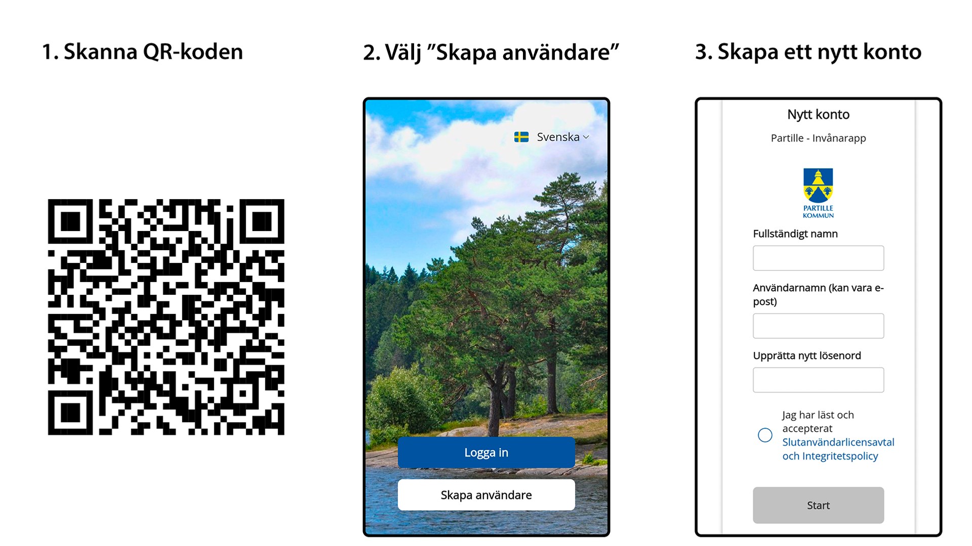 En mobiltelefon med en qr-kod på.