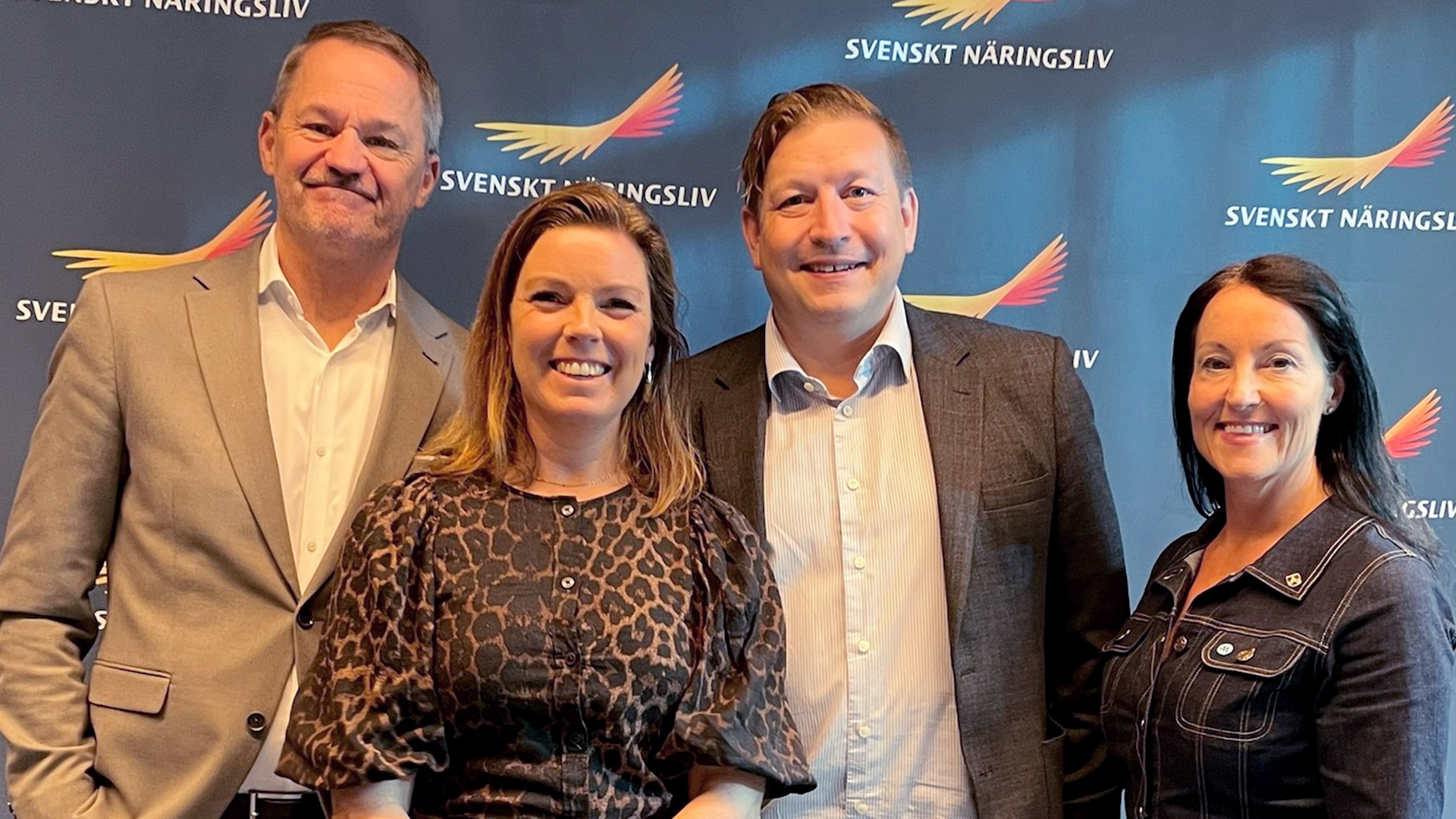 På bilden från vänster: Bengt Randén, kommundirektör, Johanna Heleander, näringslivschef, Rudolf Antoni, regionchef Svenskt Näringsliv och Marith Hesse, kommunstyrelsens ordförande.