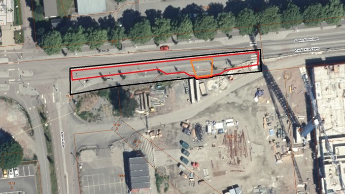 Bild över det påverkade området för arbetet.