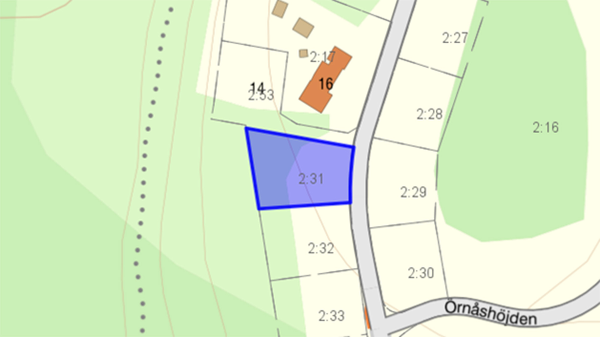 Bild som visar fastigheten på en karta.