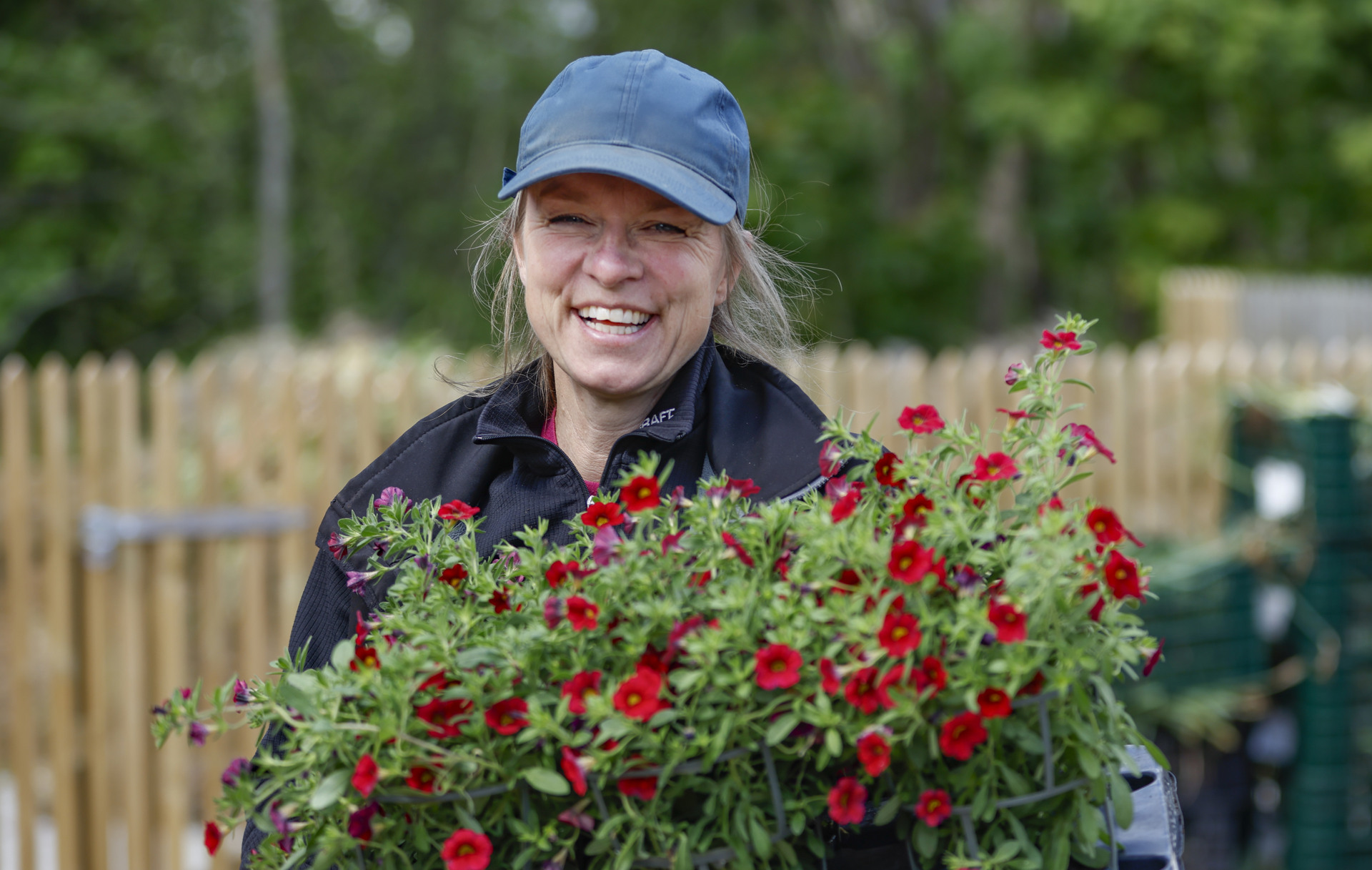 Kvinna med blommor