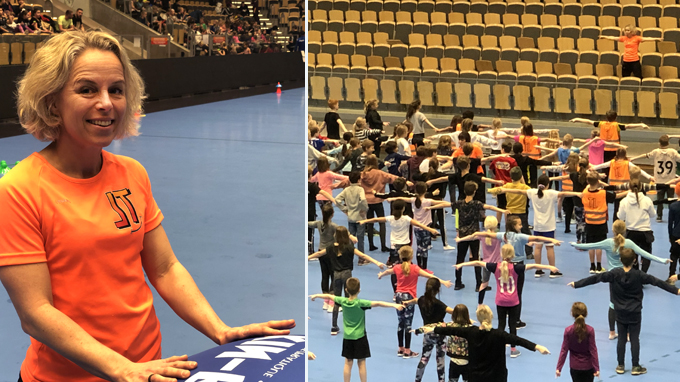 Anneli Skoglund är programansvarig på Trivselprogrammet och leder utbildningen med eleverna på Partille arena. 